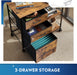 Rustic Mobile File Cabinet with Open Shelf