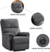 Power Recliner Chair, Electric, Breathable Fabric, Gray