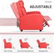 Recliner Chair, Padded Seat, Red, PU Leather