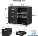 Mobile Black File Cabinet with Lock - DEVAISE