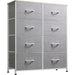 Fabric Storage Tower with 8 Drawers, Light Grey