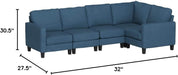 Zahra Fabric Sectional Couch, Dark Blue