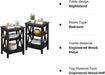 Side Table with 3-Tier Storage Shelf, Black