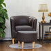 Mid Century Modern Faux Leather Accent Chair