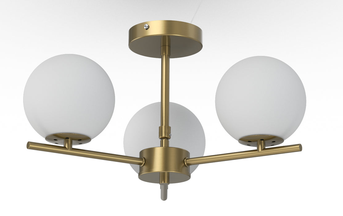 Better Homes & Gardens Three Globe Ceiling Light Burnished Brass 3Pcs T6 Bulbs Included