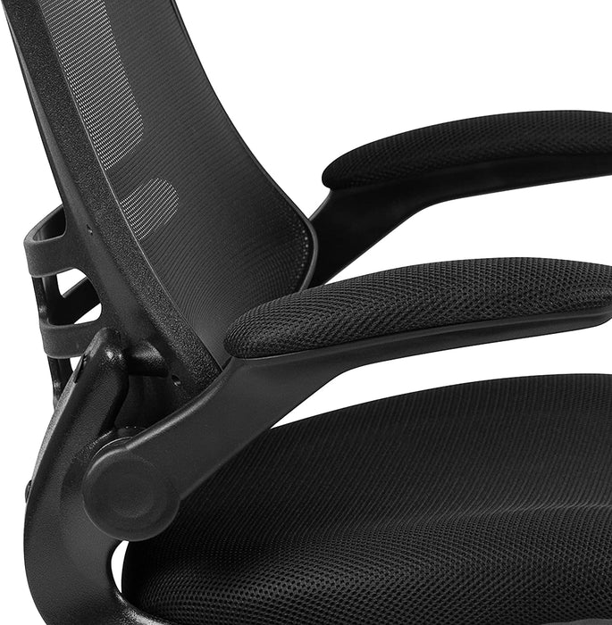 Black Mesh Swivel Office Chair with Arms