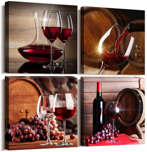 Wine-Themed Canvas Art for Kitchen and Bar