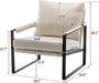 Stylish Beige Faux Leather Accent Chair with Metal Frame