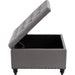 Grey Tufted Ottoman with Storage for Living Room