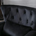 Black Velvet Wingback Chairs with Pillows (Set of 2)