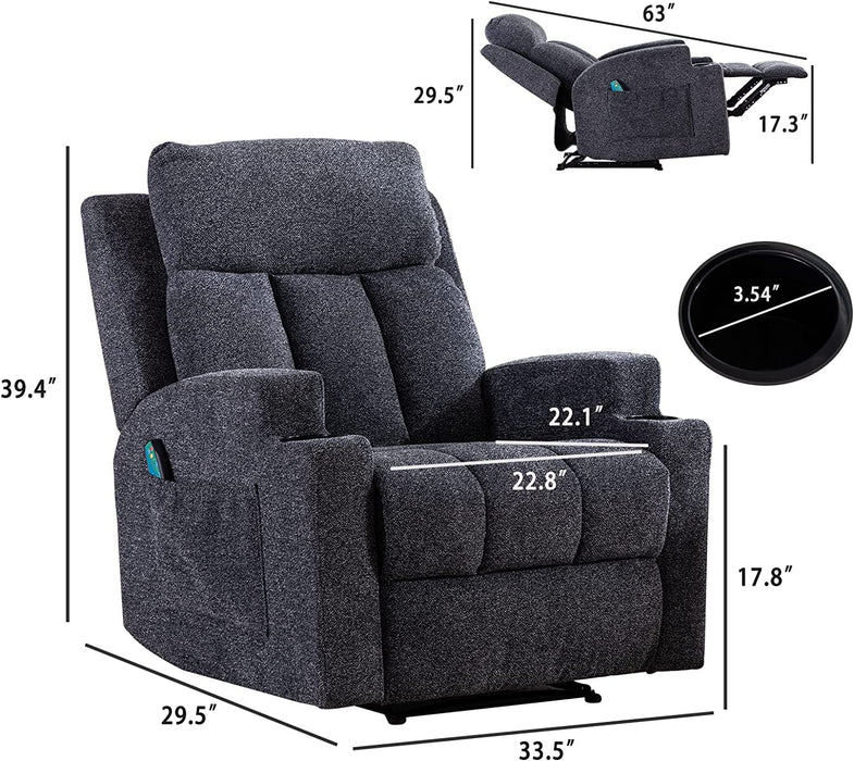 Manual Massage Recliner Chairs with Heat for Living Room