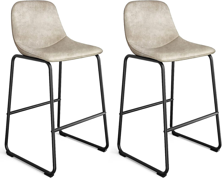 Industrial Beige Barstools, Set of 2