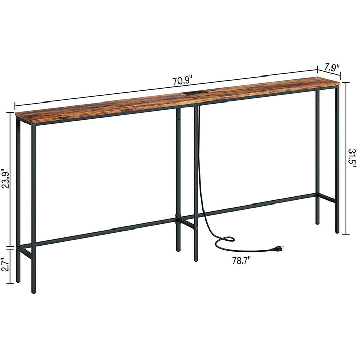 Modern Rustic Console Table with Power Outlet