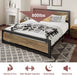 Queen Wood Bed Frame with Headboard and Footboard