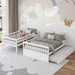 Twin Loft Bed with Ladder, Gray