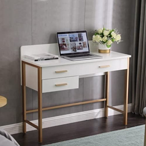 White Makeup Vanity Desk with Storage