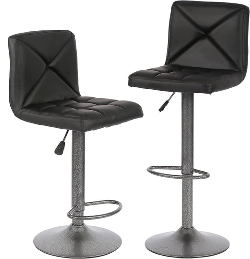 Counter Height Swivel PU Leather Barstools, Set of 2