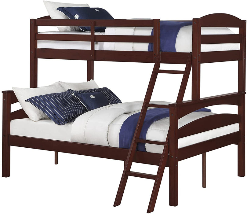 Metal Bunk Bed Twin over Full with Stairs, Black