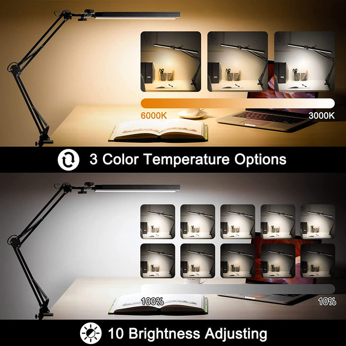 Swing Arm LED Desk Lamp - Eye-Caring