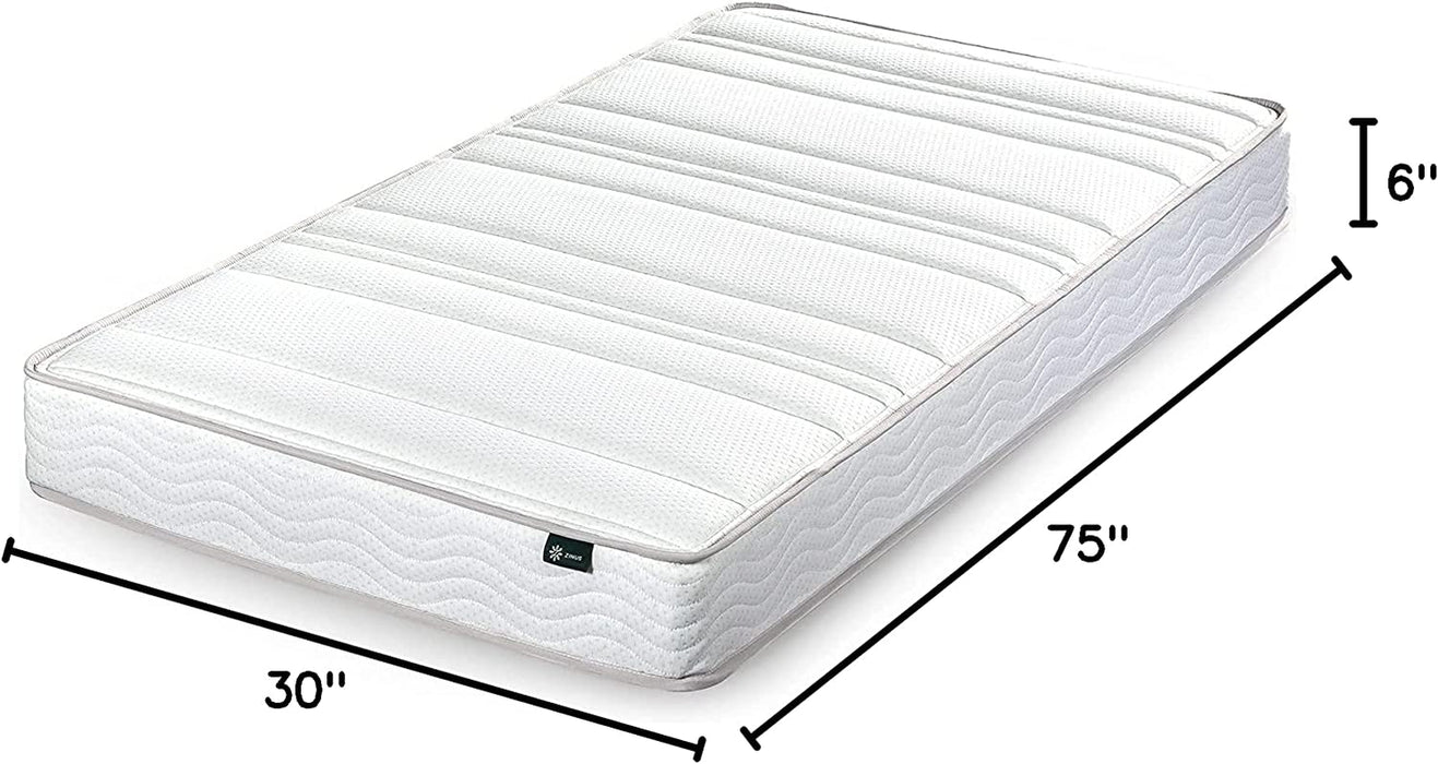 Off White Narrow Twin Mattress, 6 Inch