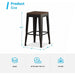 Square Metal Bar Stool Stackable Set of 2