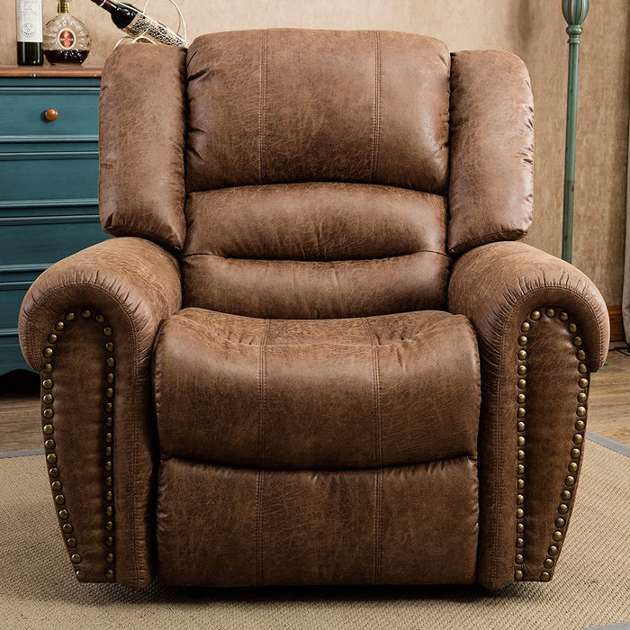 Leather Recliner Chair, Manual, Nut Brown