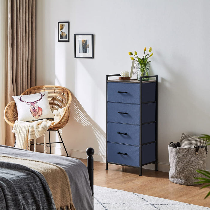 4 Drawer Dresser with Metal Handles & Wood Top