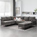 Grey U-Shaped Modular Sofa with Sleeper and Chaise