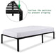 Black Twin Metal Bed Frame with Storage