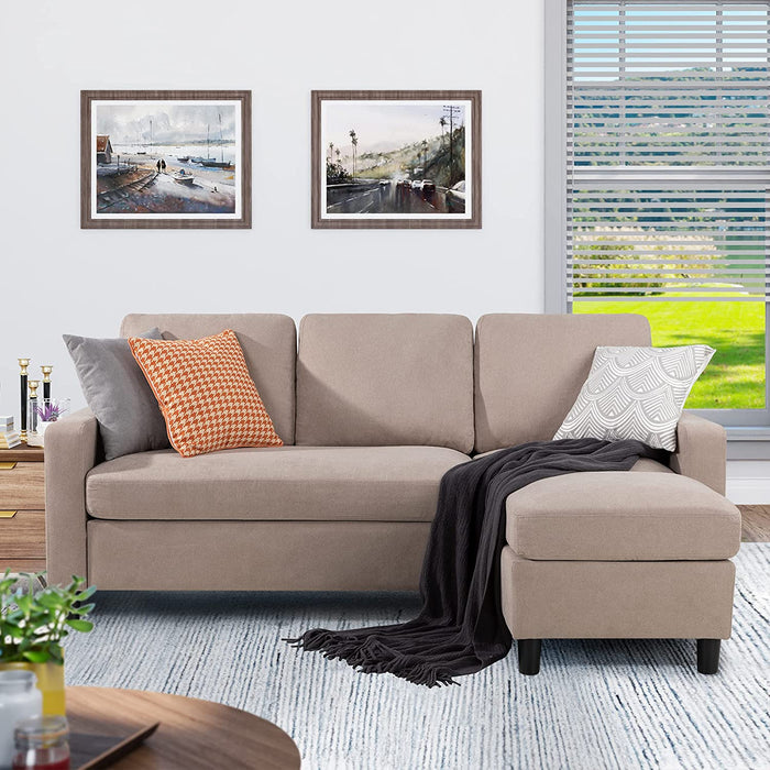 L-Shaped Convertible Sofa for Small Spaces