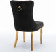 Velvet Dining Chairs with Gold Metal Legs, Black