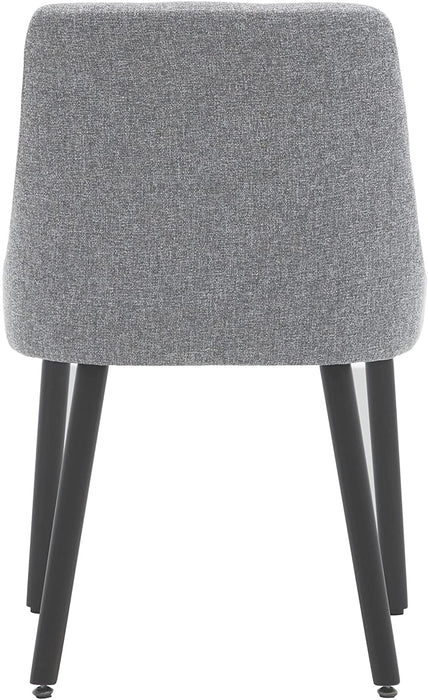 Set of 2 Grey Performance Fabric Dining Chairs