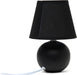 Mini Ceramic Globe Table Lamp Set in Black