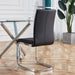 Black Metal Dining Chairs Set of 4 with Faux Leather Padded Seat