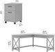 Cape Cod Gray L-Shaped Desk W/ File Cabinet