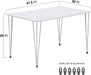 White/Silver Hairpin Legs Modern Kitchen Table