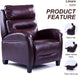 Burgundy Wall Saver Wing Back Leather Recliner Chair