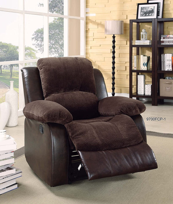 Resonance 83" Microfiber Double Reclining Sofa, Dark Brown