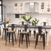 Matte Black Metal Barstools, Set of 4