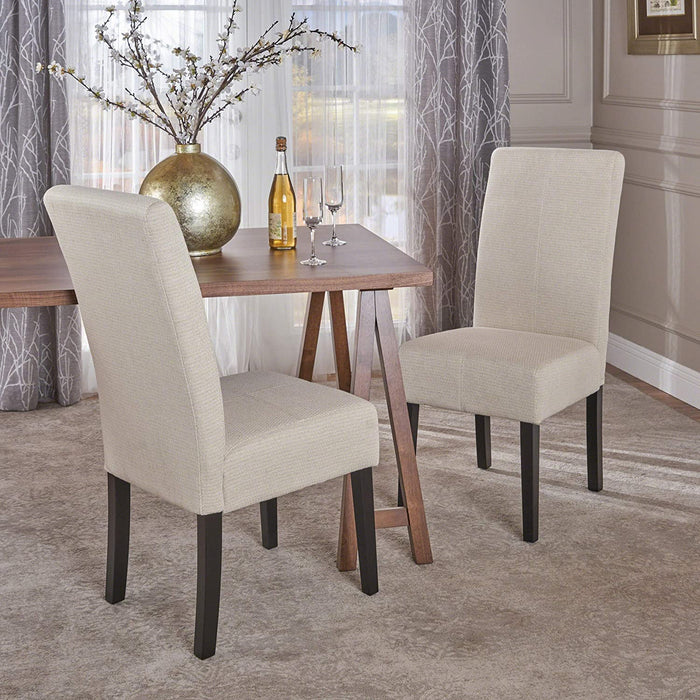 Pertica Fabric Dining Chair, Beige, 25D X 18W X 39.75H In