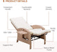 Beige PE Rattan Outdoor Recliner with Cushion