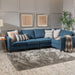 Zahra Fabric Sectional Couch, Dark Blue