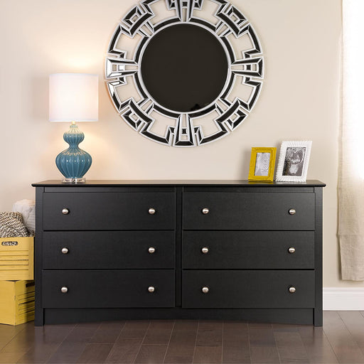 Black Sonoma 6 Drawer Double Dresser