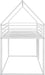 House-Shaped Metal Bunk Bed Twin over Twin, Guardrail, White