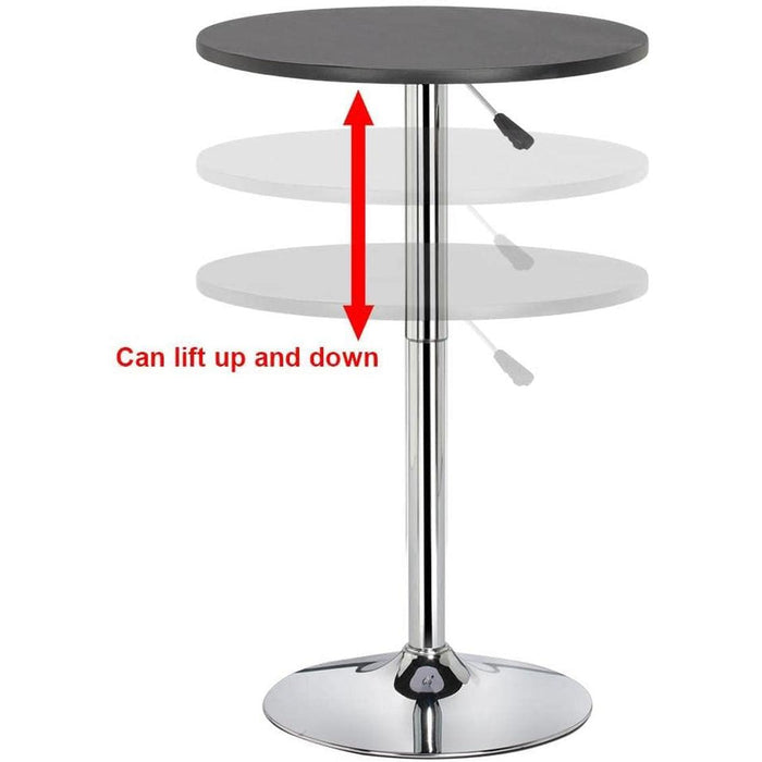 Black Adjustable MDF Top Bar Table