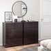 Dark Brown Retro 5-Drawer Wooden Dresser