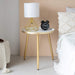 Small White Tray End Table with Gold Legs