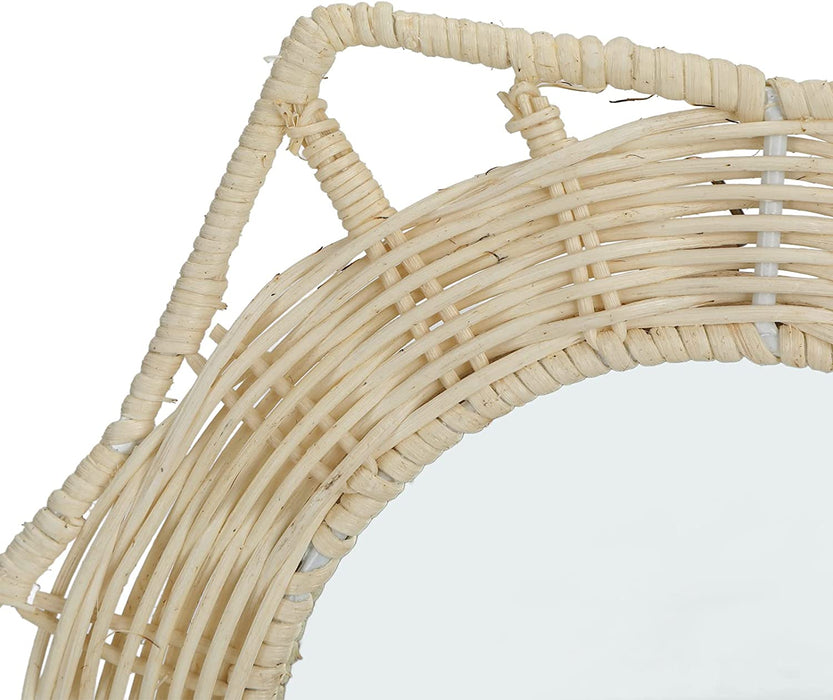 Handwoven Rattan round Wall Mirror