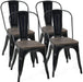 Industrial Stackable Metal Stools, Set of 4