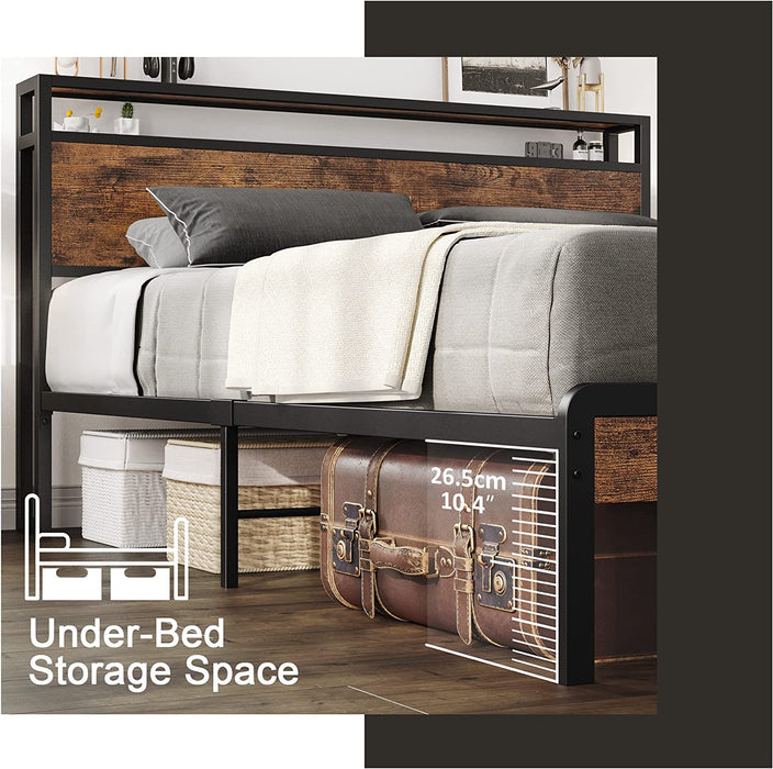 King Size Storage Platform Bed Frame